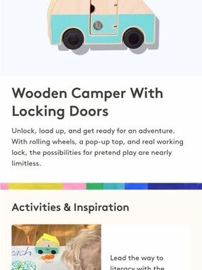 LOVEVERY Wooden Camper Van Toy
